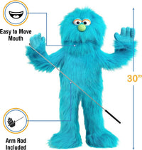 30" Blue Monster Puppet, Full Body Ventriloquist Style Puppet – Fun for Kids & Family - image 3