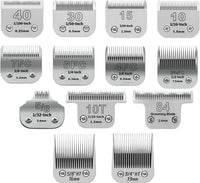 10# Grooming Ceramic Pet Clipper Blades Compatible with Andis & Oster - Silver / 13 Pack