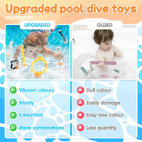 WeeHomm 9 piece duck pool diving toys with dive rings, dive sticks and floating ducks - view 5
