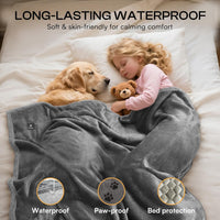 Luciphia Waterproof Pet Blanket - L (65" x57") / Light Grey - image 3