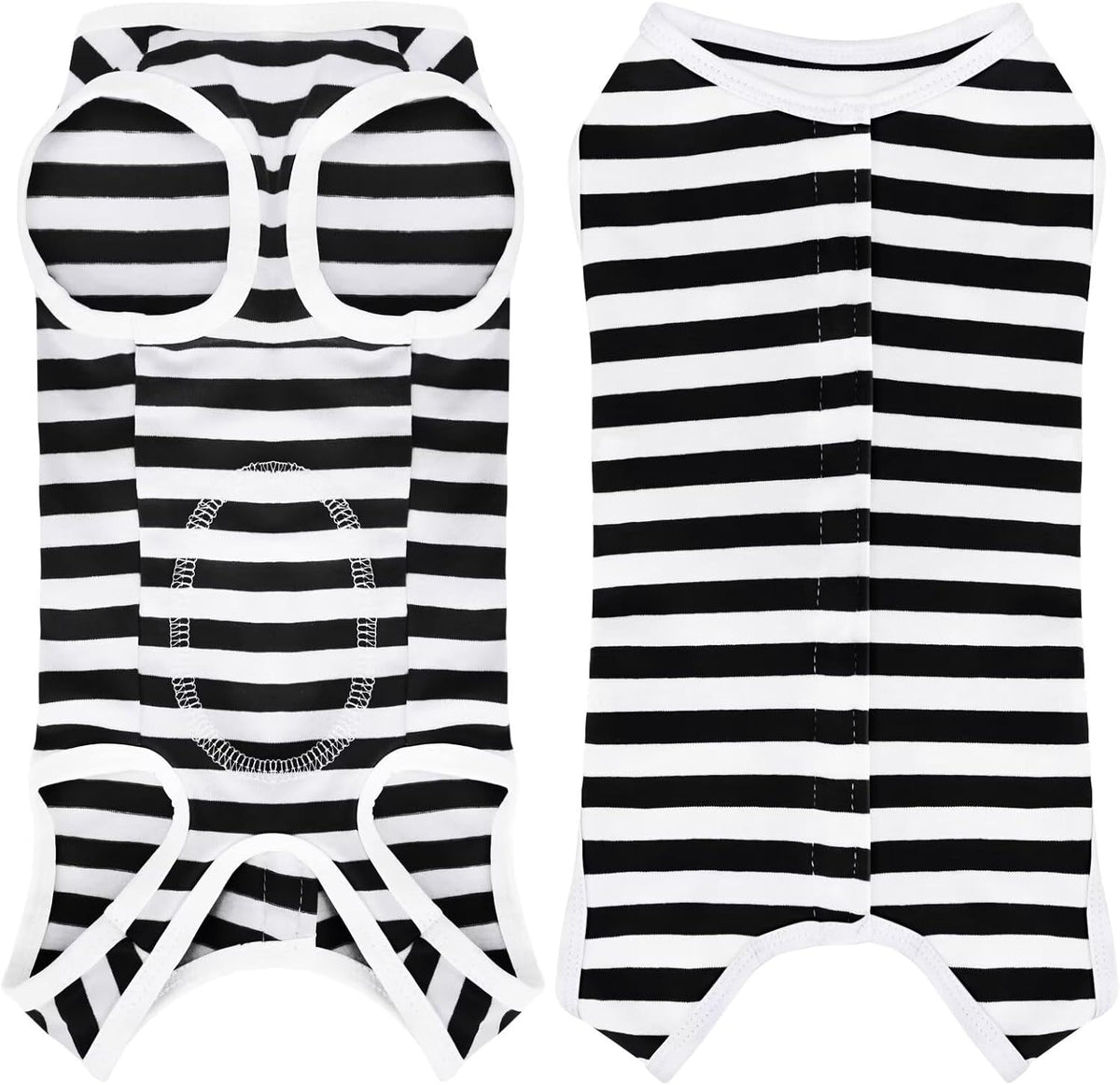 Comprehensive Post-Surgery Dog Recovery Suit: Premium Cotton - Black / M-(9~11lb) | Chest(~15.5")