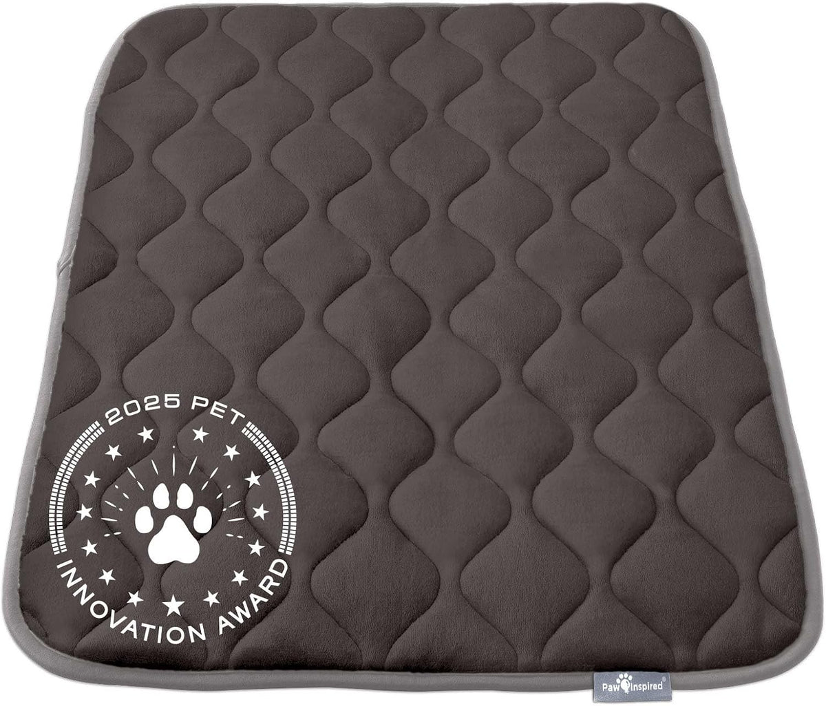 Paw Inspired Washable Padded Crate Mats for Dogs - 36 Inch / Gray