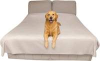 Thin Reversible Waterproof Protective Bed Cover, for Pets - King 96 x 100 inch / Beige