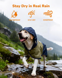 Waterproof Dog Raincoat with Hood - X-Small / Blue-Green - image 2