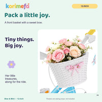 KORIMEFA girls bike with training wheels, basket and streamers in Rose Red - view 5