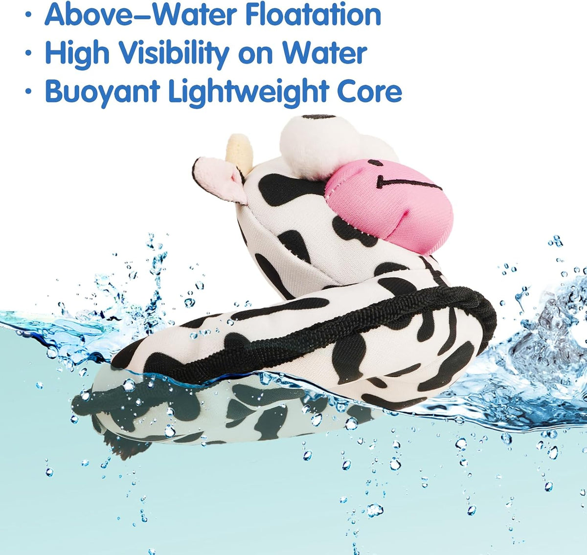 Floating Duck Dog Toy, Squeaky Water Pool Toy for Small Medium Dogs – Essentials for Dogs - Cow - image 3