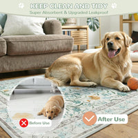 Lahome Botanical Washable Reusable Pee Pads for Dogs, 36x48 - Blue-02 / 3FT x 4FT (Pack of 2) - image 3