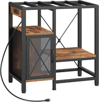 20-37 Gallon Fish Tank Stand, Aquarium Stand with Power Outlet and Storage Cabinet, Heavy Duty Tank Stand Suitable for Turtle Tank, Reptile Terrarium, for Home Office, Rustic Brown FTHR40E01