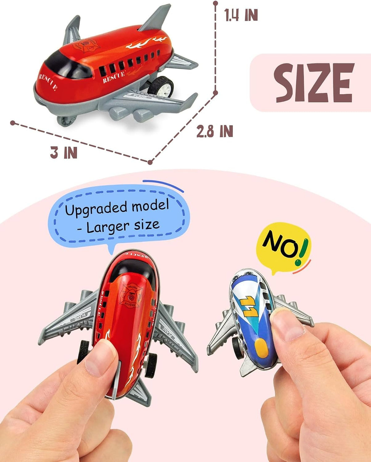 Vileafy 18 pack of mini pull back toy airplanes with metal bodies in mixed colors - view 4
