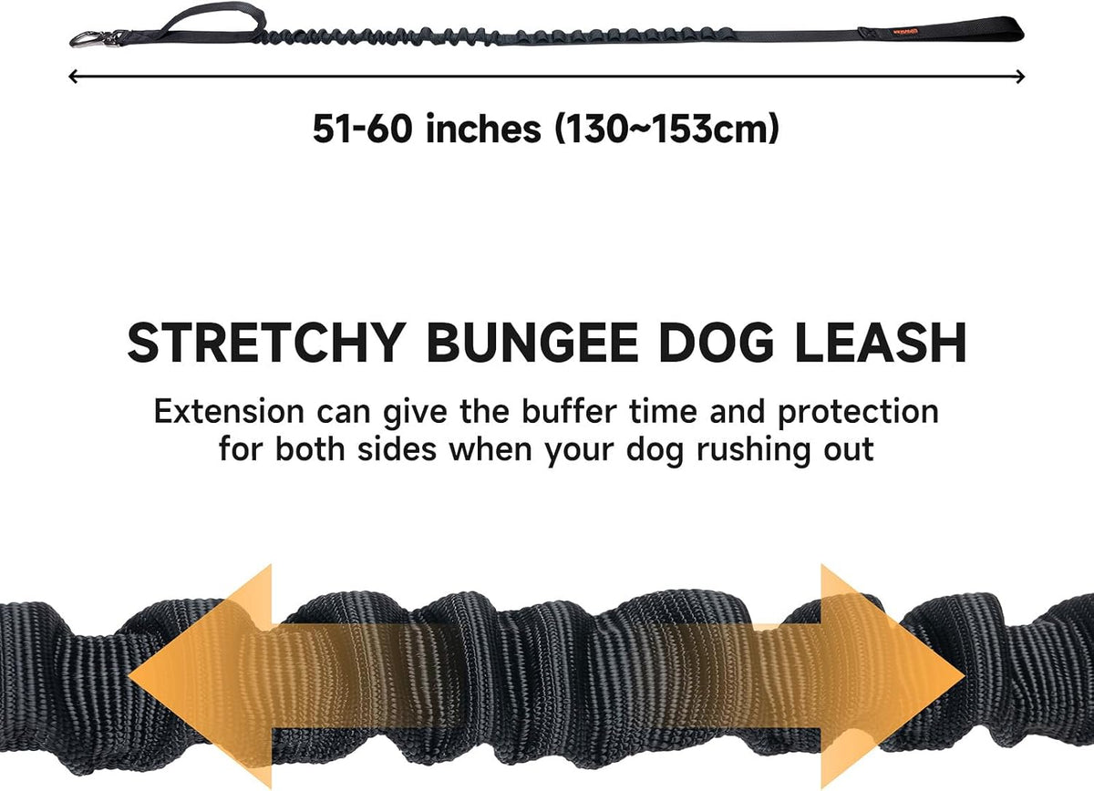 EXCELLENT ELITE SPANKER Tactical Military Bungee Nylon Dog Leash - Black - image 2