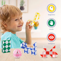 30 Pack Medium Snake Cube Fidget Toys Stocking Stuffers for Kids – Fun for Kids & Family - White 30pcs - image 3