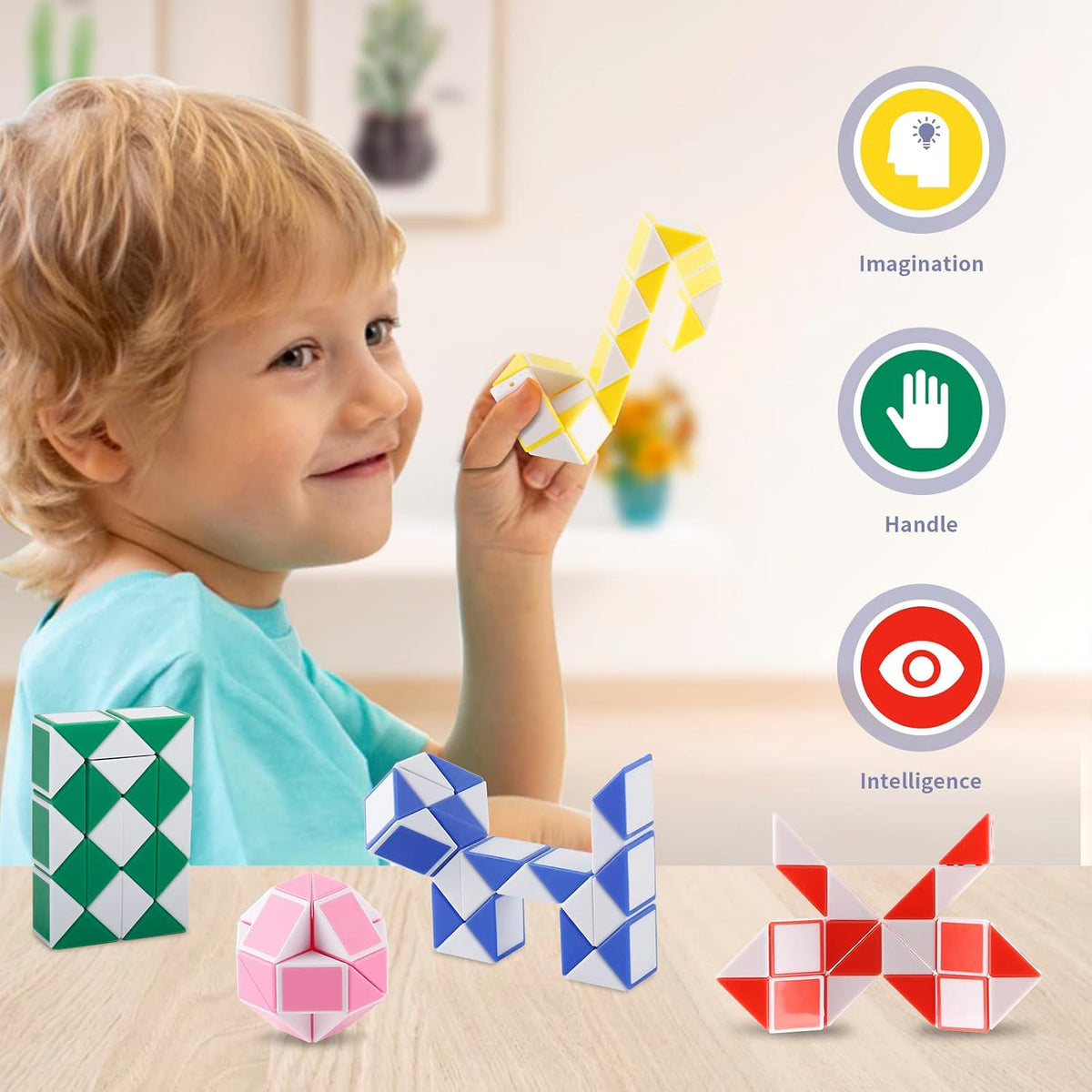30 Pack Medium Snake Cube Fidget Toys Stocking Stuffers for Kids – Fun for Kids & Family - White 30pcs - image 3