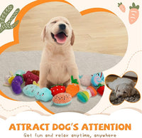 Charming Chorus 20-Pack Squeaky Dog Toys Set - Included 4 Dog Bags, Plush Puppy Toys with Irresistibly Cute Characters for Small Dogs, Interactive Dog Squeak Toys for Fun&Teeth Cleaning