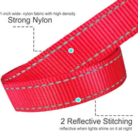 10FT Dog Leash with Traffic Handle Reflective Large Medium Dogs – Essentials for Dogs - 10ft x 1 in / red - image 2