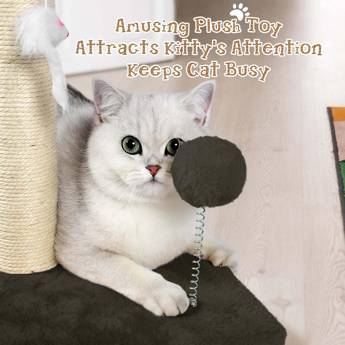 ANWA 32" Tall Sisal Cat Scratching Posts Tree for Indoor Cats Adults - Basic Cat Post Brown - image 3
