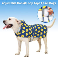 Dog Raincoat, Waterproof Dog Rain Jacket with Hood - Navy Blue Duck / X-Large - image 4