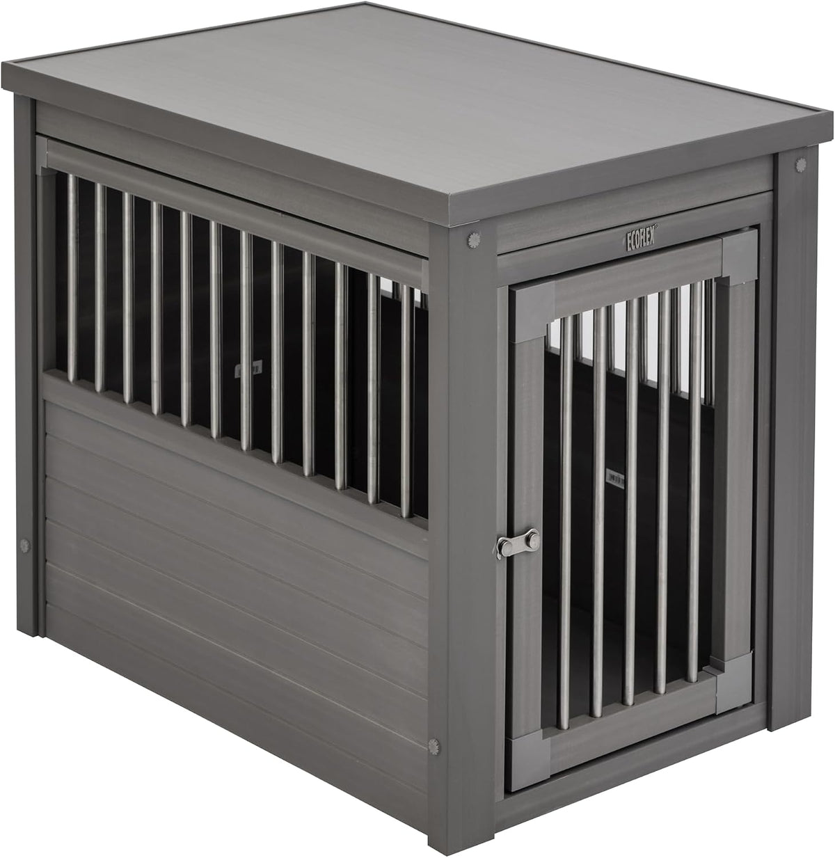 New Age Pet ECOFLEX Large Furniture Style Dog Crate & End Table - Grey / 23.8"L x 18.2"W x 22.2"H - image 4