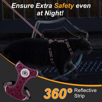 Cat Harness and Leash Set, Escape Proof and Adjustable - Strawberries Pink / M (Chest: 12 - 19") - image 3