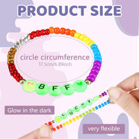 Cunno kids friendship bracelets with letter beads and colorful glass beads - view 4