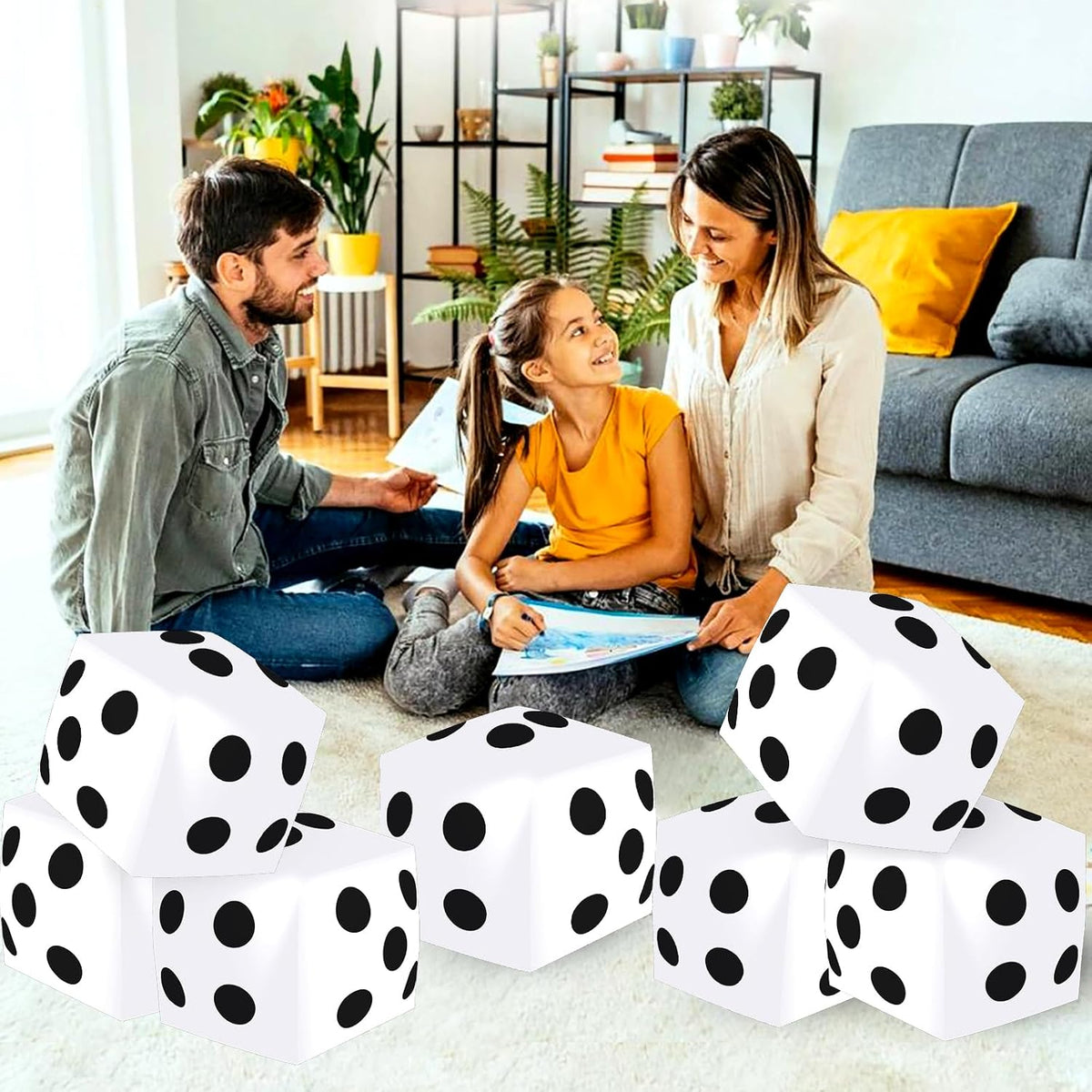 Mototo 4 pack jumbo inflatable dice in red, white, black and blue - view 21