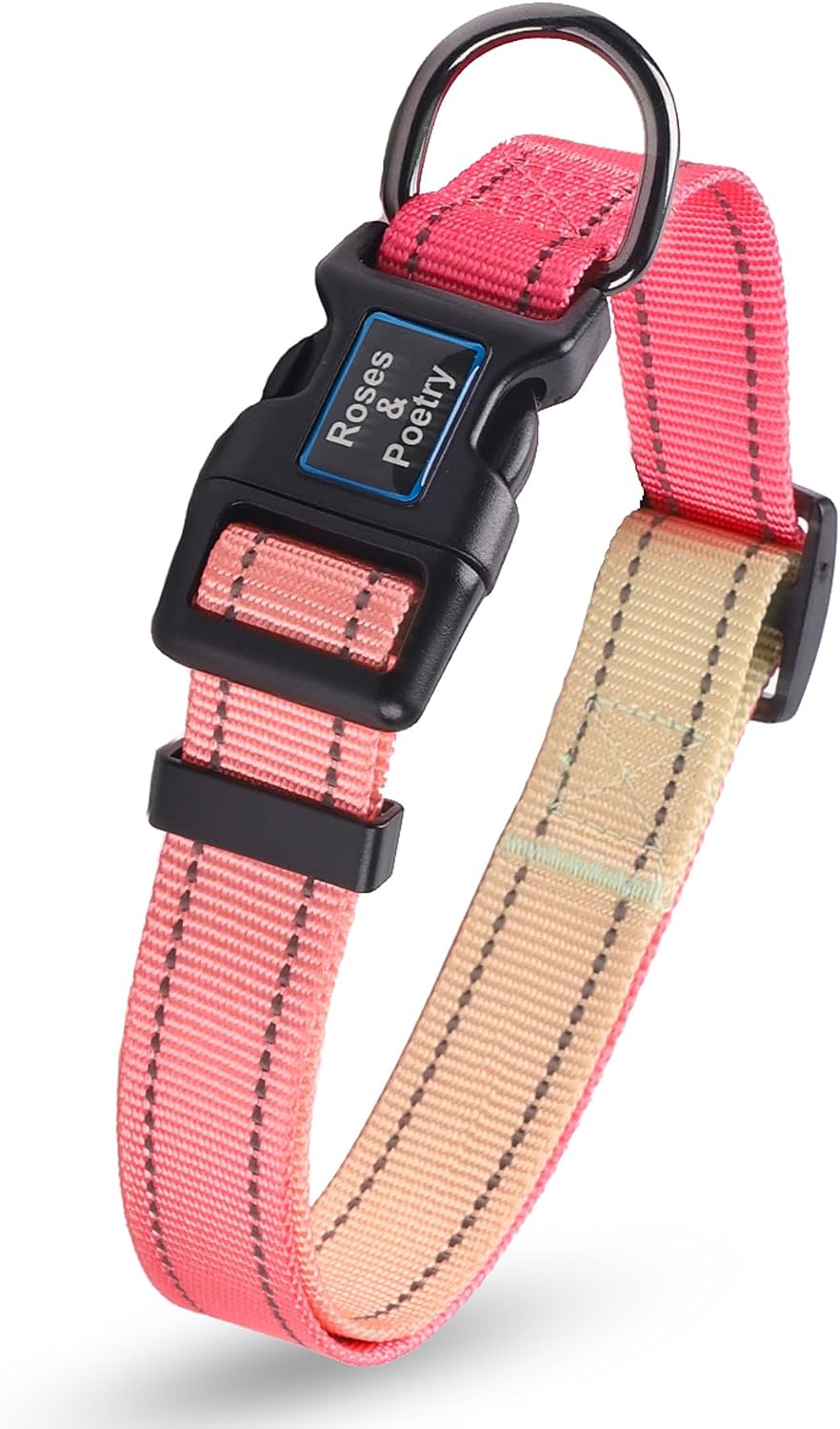 Roses&Poetry Reflective Dog Collar with Gradient Mistyrose - S / Pink Gradient