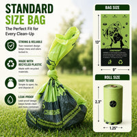 Doggy Poop Bags with Dispenser Dog Waste Pickup Bags Refill Rolls Cat - Green (72 Rolls Uscented) - image 2