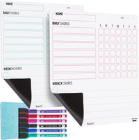 Mr. Pen, Magnetic Dry Erase Chore Chart for Fridge, 10"x10" - White