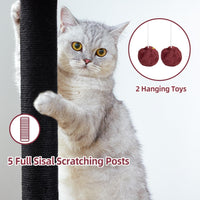 Cat Tree Tower Scratching Post for Indoor Large Adult Cats with Perch - Black / 28 Inches - image 4