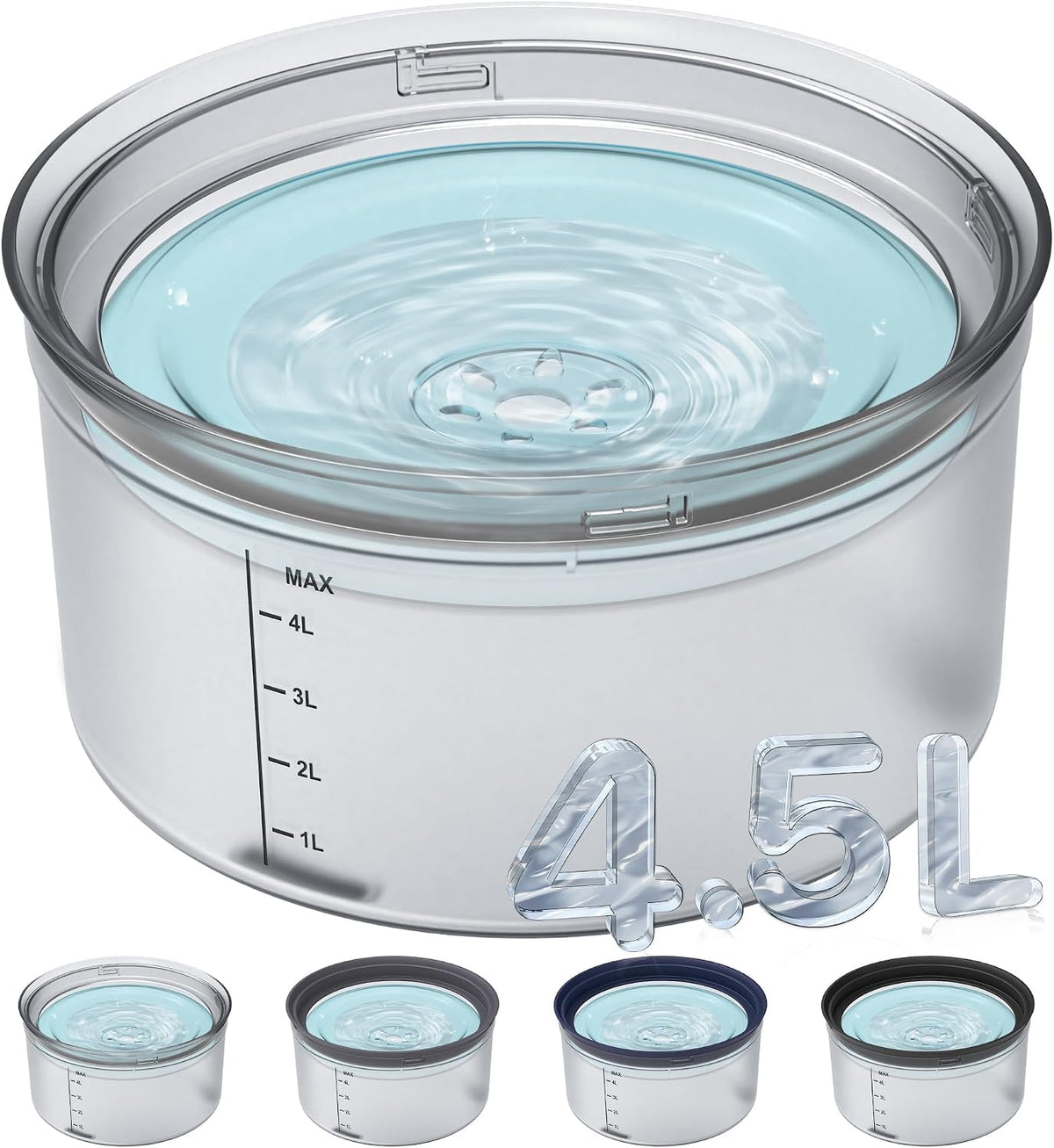 1.2Gal No Spill Dog Water Bowl with Slow Drinking Feeder – Essentials for Dogs - A-Transparent
