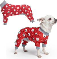 Spark Paws Dog Pajamas - Stretch Onesie Recovery Full Leg Surgery Suit PJS – Essentials for Dogs - Polar Bear / Small