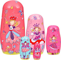 Russian Nesting Dolls, Bear Wooden Stacking Set - Fairy