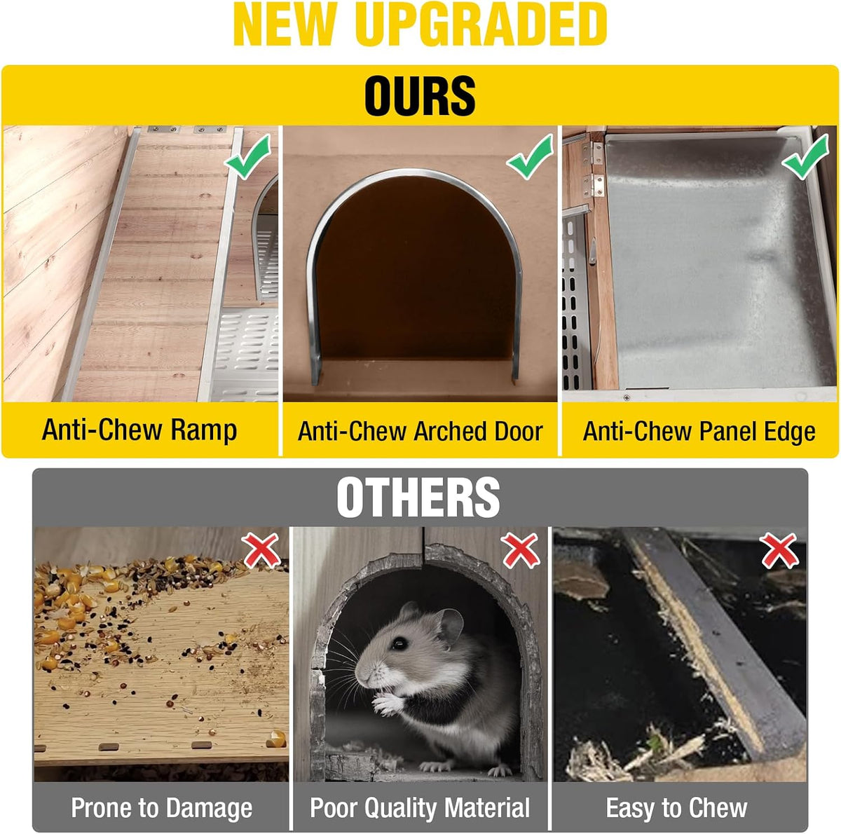 Aivituvin 2-Story Natural Wood Guinea Pig Cage Rabbit Hutch Indoor - image 3