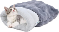 4 in 1 Self Warming Burrow Cat Bed Hideway Sleeping Cuddle Cave – Essentials for Cats - Style- Gray