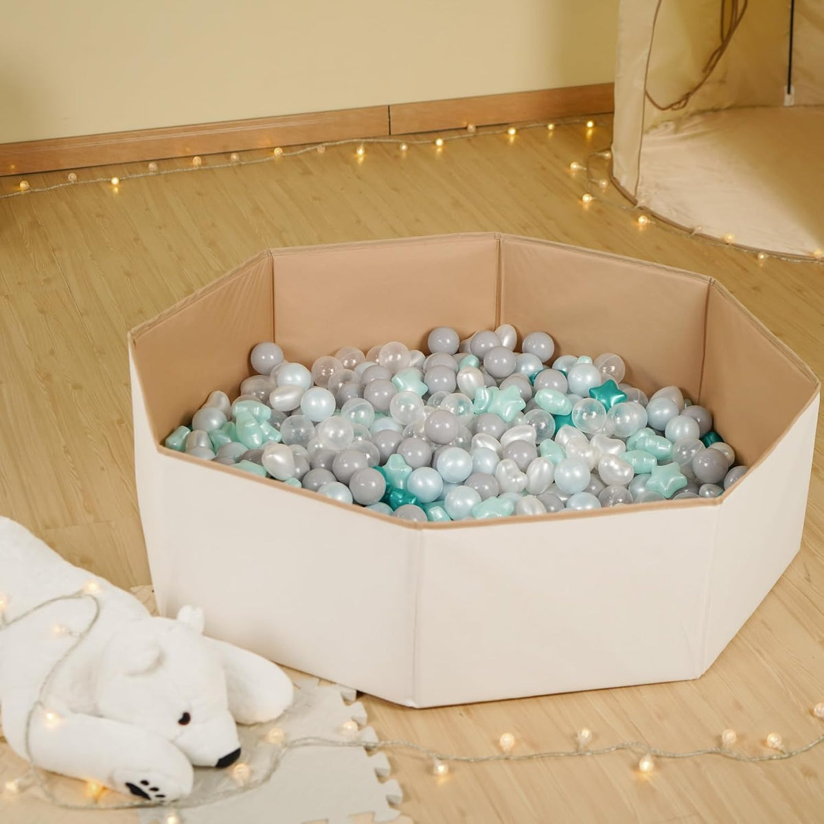 TRENDPLAY ball pit balls in star, heart and round shapes with pastel colors - view 20