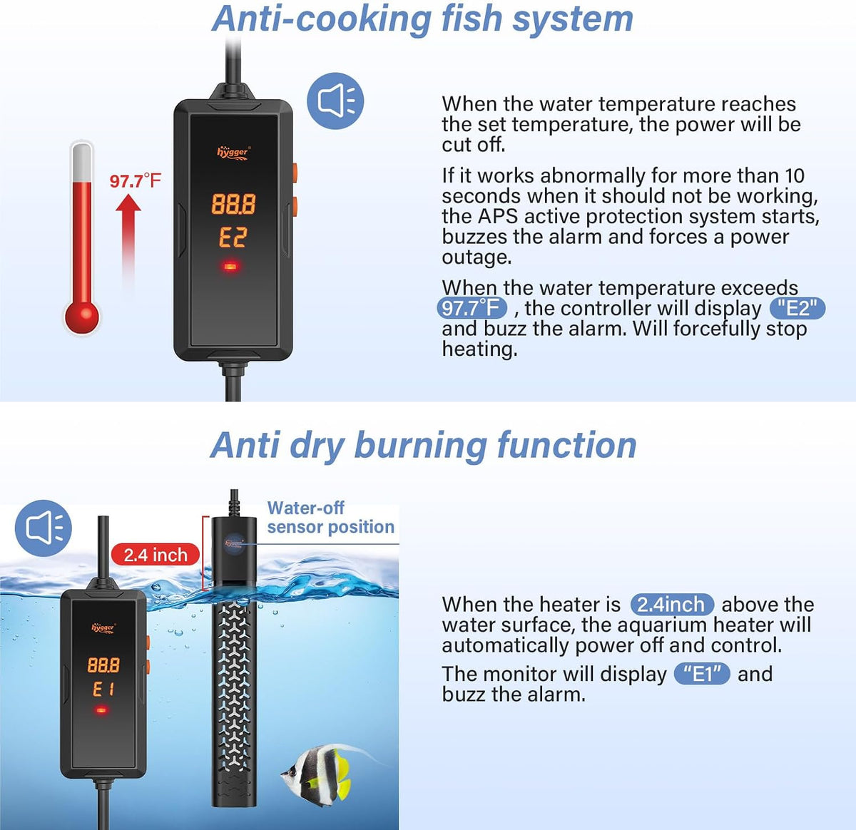 hygger 200w Aquarium Heater - 300W (for 40-75 gallon) - image 4