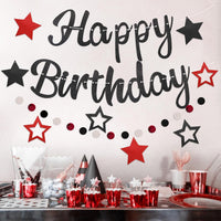 Halloween Birthday Banner - Red & Black / Star - image 4
