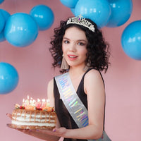 CIEHER Princess Crown and Birthday Sash Set - Silver - image 4