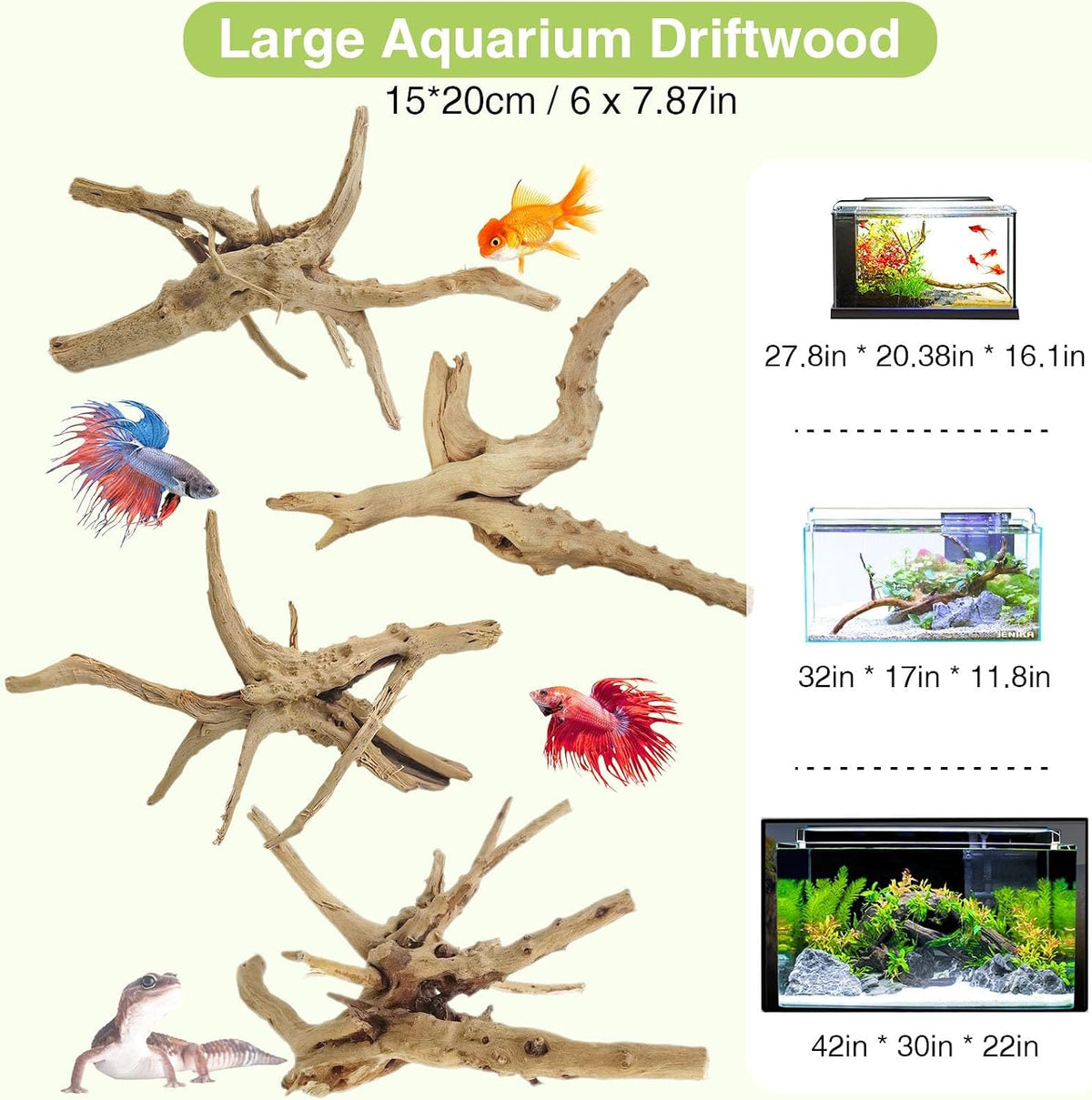 Natural Driftwood for Aquarium - Spiderwood（6-8 inch pack of 4） - image 2