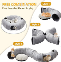 Cat Tunnel Bed for Indoor Cats - Grey / XL:37.5X37.5X10" - image 4