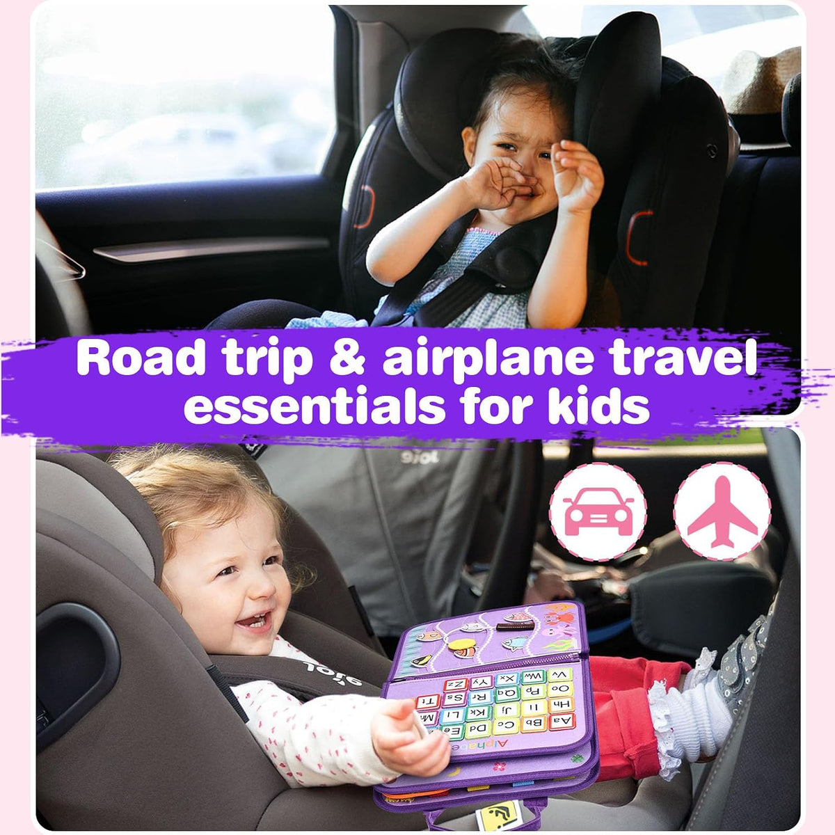 JHkim Busy Board Montessori Toys for Boys Girls Gifts - Purple - image 4