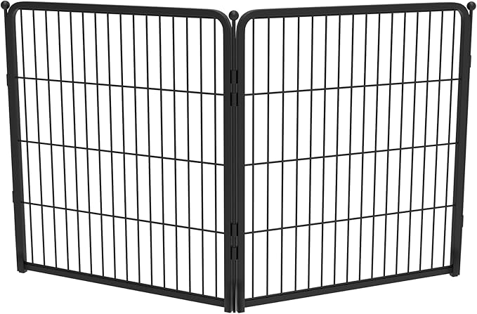 FXW Homeplus Unleashed Indoor Dog Playpen - Stress-Free and Safe Play, Heavy Duty 32 Inch 2 Wire Panels Dog Pen for Small and Medium Dogs, Black│Patented