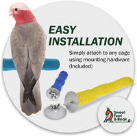 Comfort Grip Safety Perch for Bird Cages - Pedicure Perch for Birds to Keep Nails and Beaks in Top Condition - Safe Easy to Install Bird Cage Accessories - Small 6.5"