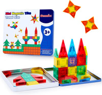 Gemmicc 100 PCS Magnetic Tiles with 2 Cars - Mini 58 PCS