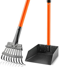 Pooper Scooper, Long Handle Dog Poop Scooper for Medium Small Dogs – Essentials for Dogs - Orange / Medium