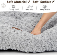 Dog Bed Crate Pad for Small Dogs 24"x18" Coffee – Essentials for Dogs - X-Large 42"x28" / Rosette Pattern Grey - image 3