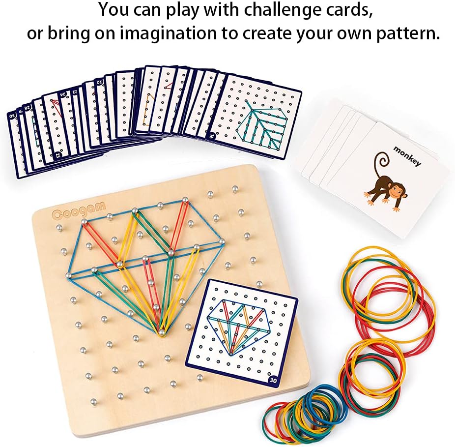Coogam Wooden Geoboard Mathematical Manipulative Material Array Block - image 2
