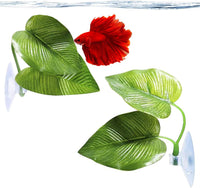SunGrow Plastic Leaf Plant, Heavy-Duty Ceramic Base - 2 Inches / 2