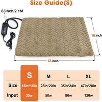 Heated Cat Bed, Waterproof Cat Heating Pad with Timer Temperature Adjustable, Indoor Heated - Brown / Small(18"x16") - image 2