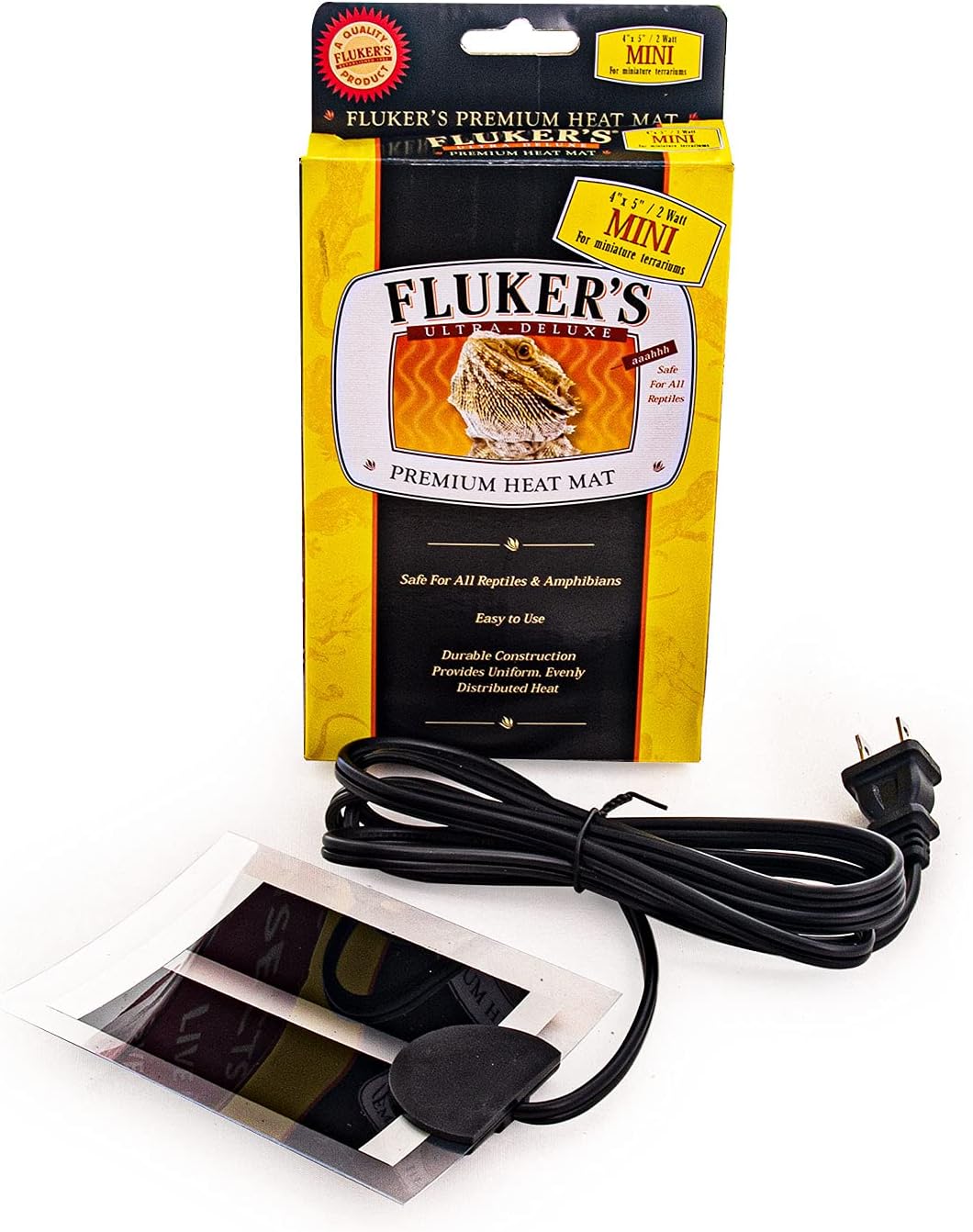 Fluker's Premium Heat Mat for All Reptiles and Amphibians - Mini (4x5-Inch, 2-Watts)
