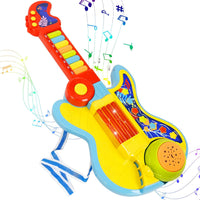 Toddler Guitar Toy, Kids Guitar and Piano with Lullaby Projector - Yellow